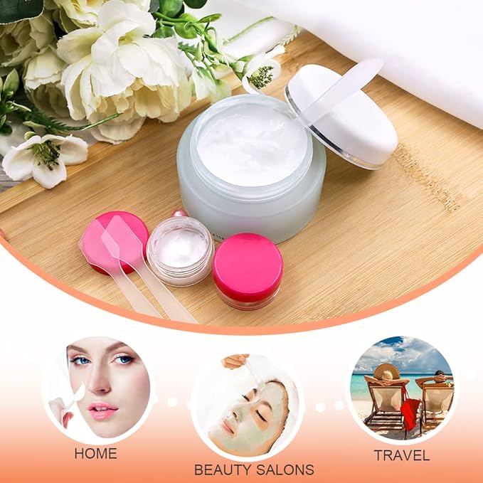 SumDirect Mini Spatula 400 Pcs Face Spatula Cosmetic Spatula Frosted Clear Disposable Plastic Makeup Spatulas Mini