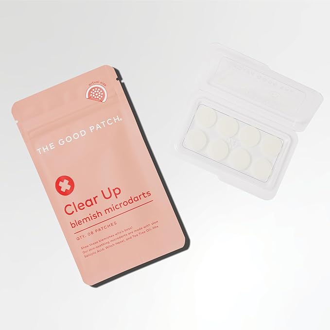 The Good Patch Clear Up, Microdart Blemish Patches, Fast - Starts Working in 2 Hours, Made with Salicylic Acid, Witch Hazel and Tea Tree Oil, For Face and Pimples (16 Total Microdart Patches)