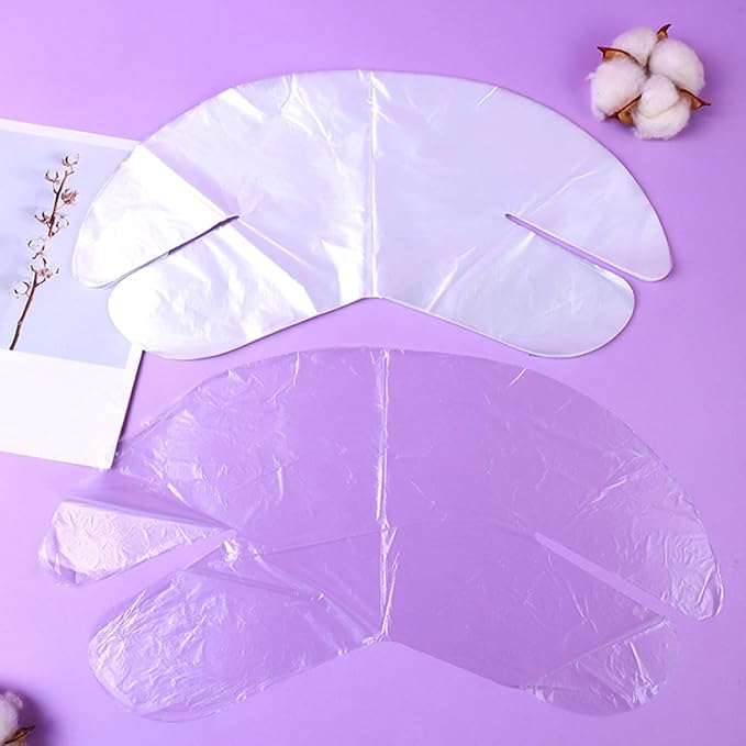 Healeved 200pcs Disposable Plastic Neck Mask Sheets Moisturizing Hydrating Spa Skin Care Patch for Salon and Home Use