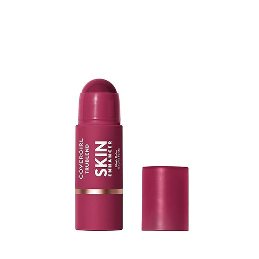 COVERGIRL Trublend Skin Enhancer Blush Balm Stick, Vegan Formula, Easy to Use, Glides on Effortlessly, Non-Greasy, Doesn't Crease - 255 Midnight Plum (Bright, Deep Berry)