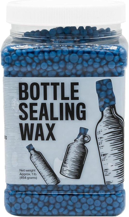Blended Waxes, Inc. Bottle Sealing Wax Beads, Premium Pastille Wax Seal Beads For Wine, Beer, and Liquor Bottle Closure, Seals Between 25-30 Bottles, 1 lb, Bright Blue