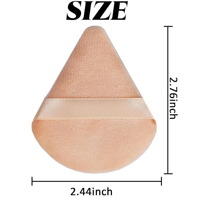 GXXMEI 30PCS Triangle Powder Puff, Setting Powder Puff for Make Up, Face Puff Pads for Loose Powder and Press Powder, Makeup Sponge Powder Applicator for Face and Eye (White, Black, Nude)