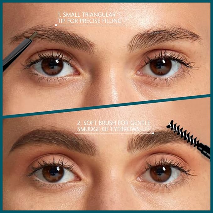 5 Pcs Eyebrow Pencils for Women, Waterproof Professional Makeup Micro Brow Pencil, Light Brown Brow Kit with Eyebrow Brush, Ultra-Fine Mechanical Pencil, Vegan&Cruelty-Free (C06#Dark Brown)