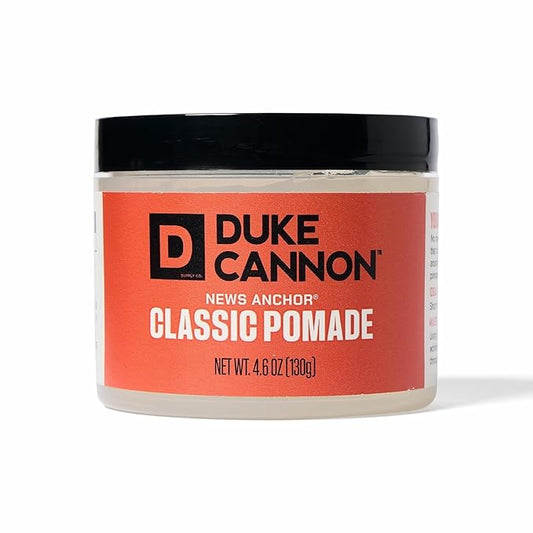 Duke Cannon Supply Co. Flexible – 4.6 oz – Strong Hold, No Shine, Water-Based for Easy Washout, Adds Texture & Volume for Shorter Hairstyles (News Anchor Classic Pomade)