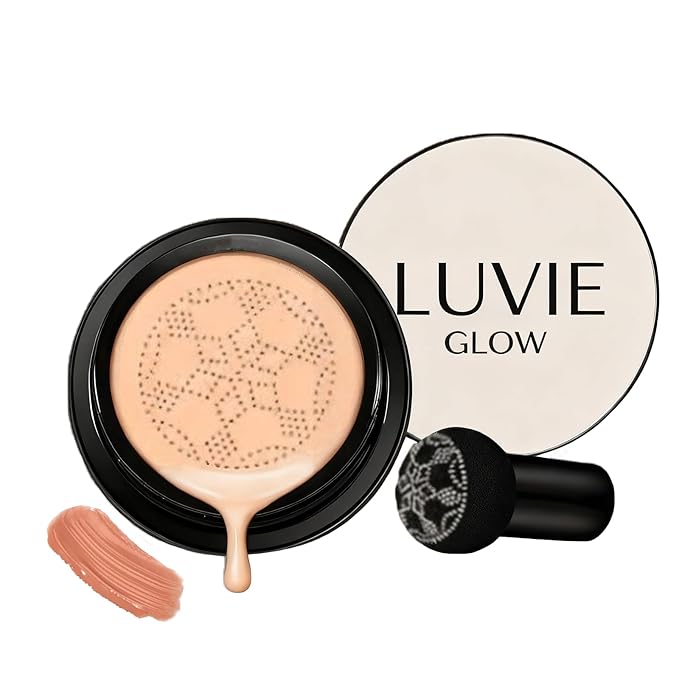 Foundation Cushion, Mushroom Head Air Cushion CC Cream, BB Cream Face Makeup Foundation, Moisturizing Concealer Brighten Long-Lasting, Even Skin Tone for All Skin Types (brunet brown)