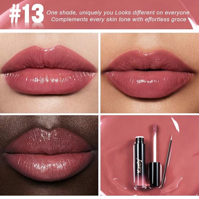 Kaely Longwear No-Budge Lipstick for Women, Highly Pigmented Liquid Lip Color Makeup, Non-Transfer Lip Gloss Stain Waterproof Smudge Proof 24 Hour, Instant Shine, Vegan & Cruelty-Free, 13 COY