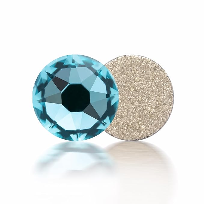 Meibite Aquamarine Flatback Rhinestones, Glass Rhinestones for Nail Art and Craft, Glue Fix, Loose Crystal Gemstones(Aquamarine, SS16, 1440pcs, 3.8-4.0mm)