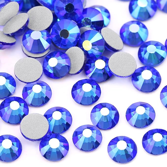 SS16 Flatback Crystals - 1440pcs Sapphire AB Rhinestones for Crafts, Nails, Art, Makeup, Bags, Shoes & DIY Decoration