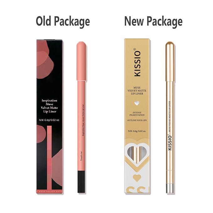 KISSIO Lip Liner,Creamy Lip Pencil,Long Lasting Lip Liner with Sharpener,Matte Finish,Smooth and Soft,Non-Dry,Easy to Use,Cruelty free,Touch me