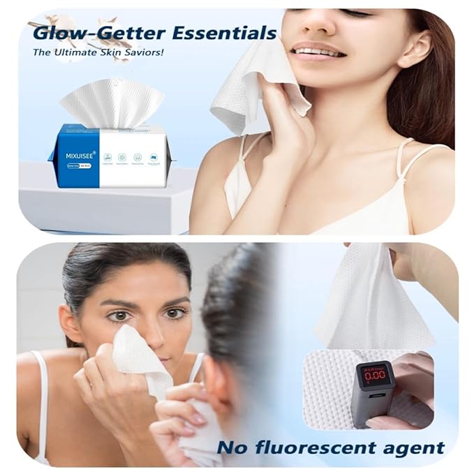 Disposable face towel. MIXUISEE thick and soft face towels. 100% cotton face cloths.facial towels 130% thickness.Remove makeup and cleansing.Suitable for sensitive skin.(360 pieces)