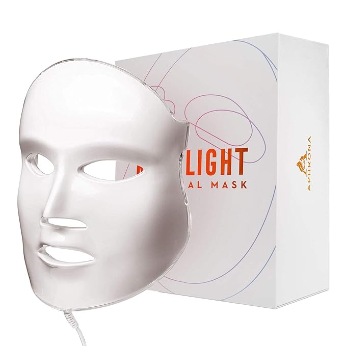 Aphrona® | FDA cleared Moonlight LED Facial Mask Skin Care Mask, LED Light Therapy Red Blue light for Acne Removal Wrinkle Reduction
