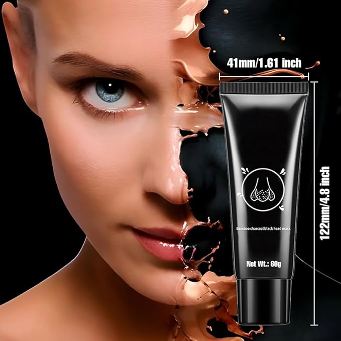Black Charcoal Peel Off Face Mask For Women, Black Head Remover Facemask, Black Activated Charcoal Face Mask Skincare peel off, Blackhead Remover Strip Facial Mask for All Skin Types, 60g
