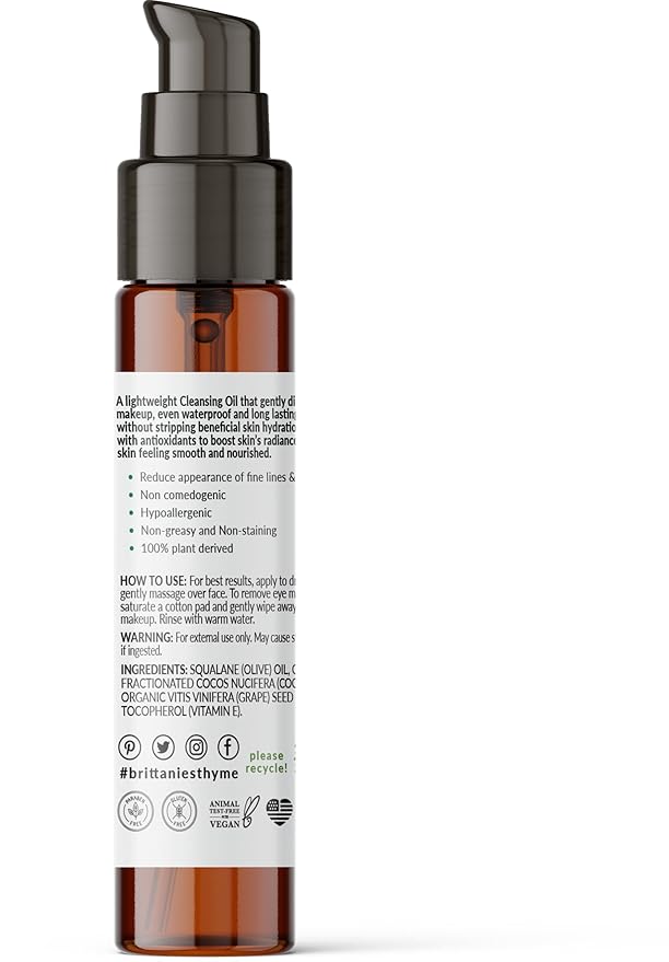Brittanie's Beauty Eye Makeup Remover Cleansing Oil Serum 1oz | Gentle Anti-Aging, Hydrating Serum For Wrinkles, Fine Lines, Dark Circles, Puffiness, Bags w/Vitamin E & Squalane Oil