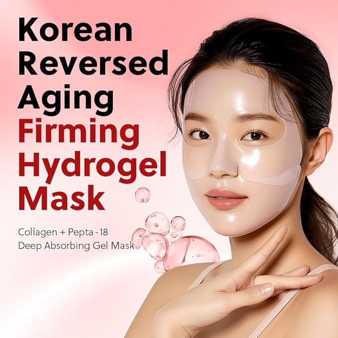 Collagen Deep Absorbing Hydrogel Mask, Korean Collagen Hydrogel Mask, Overnight Face Mask, Hydrating, Glass skin, Rejuvenation, Korean Skincare, 34g x 5ea