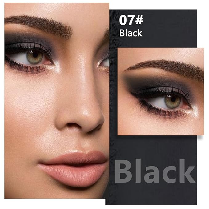 Matte Single Eye Shadow Palette Makeup, Matte Black Monochrome Eyeshadow For Older Women, Mini Pressed Monochrome Pigmented Waterproof Sombras Para Ojos,Vegan, Talc, Paraben&Cruelty Free, 07