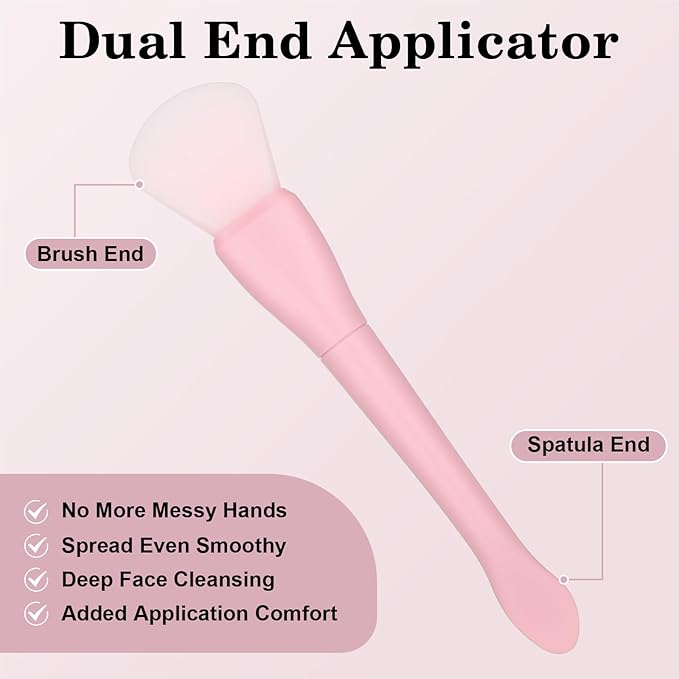Ouligay 2PCS Silicone Face Mask Brush Applicator Soft Face Mask Applicator Face Mask Spatula Facial Mask Brush Skincare Applicator for Mud, Clay