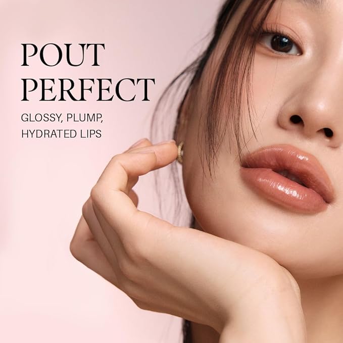 d'alba Piedmont Plumping Lip Glow Mood Volumizer, Hydrating Lip Plumper with Vegan Ceramide & Vitamin C & E, Fuller Lips, Volumizing Lip Gloss, Glowy Finish, Petal Rose (4 Colors) (0.20 fl oz.)