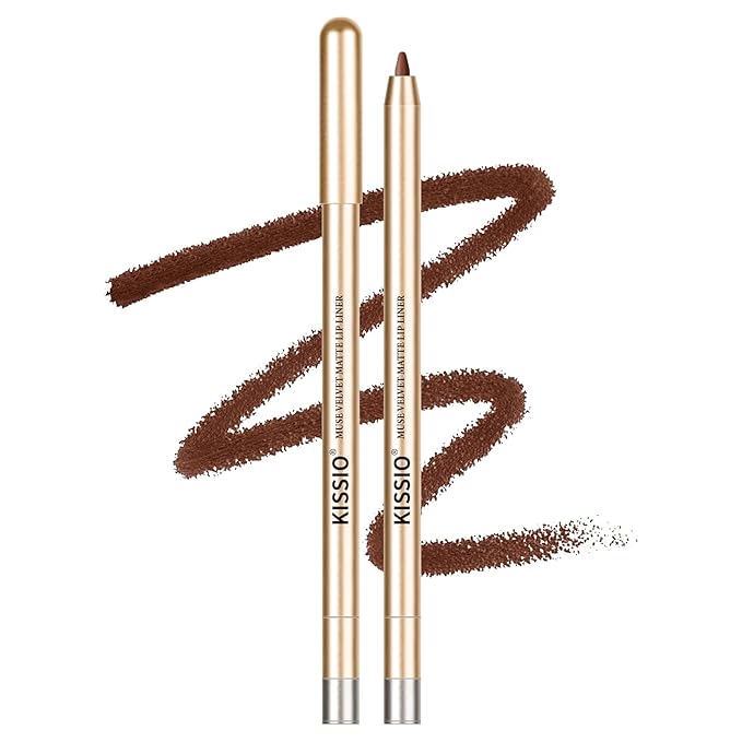 KISSIO Lip Liner,Creamy Lip Pencil,Long Lasting Lip Liner with Sharpener,Matte Finish,Smooth and Soft,Non-Dry,Easy to Use,Cruelty free,Daejeeling