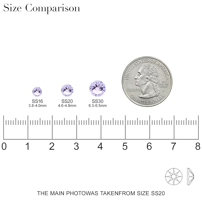 Novani Crystal Amethyst Rhinestones 1440pcs Flat Back Round Rhinestone Style 2088 Sparkly Crystal Gemstones for Nail Art and Crafting SS20,4.6-4.8mm