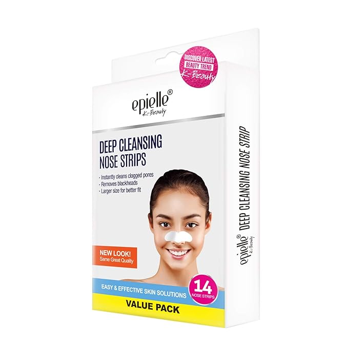 Original Epielle Deep Cleansing Nose Strips, Pore Strips for Clogged Pores, Blackhead Removal, Oily Skin, Easy and Effective, K- Beauty Skin Solutions, 14 Count Value Pack