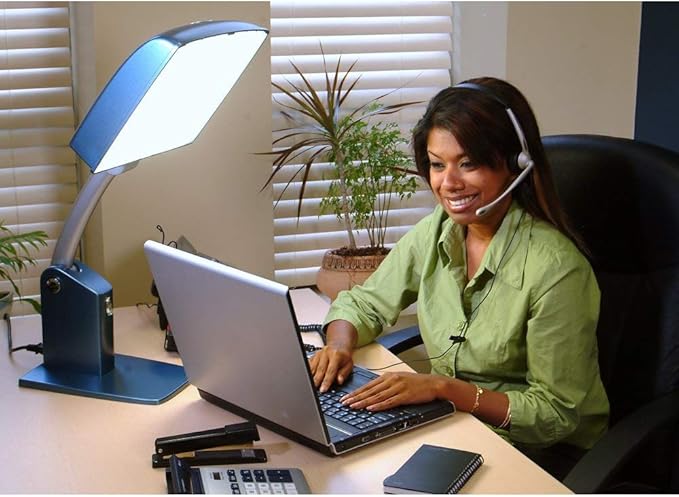 Carex Day-Light Sky Bright Sunlight Therapy Lamp, 10000 LUX Therapy Lamp at 12 Inches, LED Bright White Light with Adjustable Height and Brightness Levels for Mood