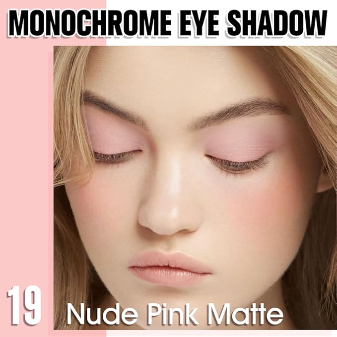 Nude Beige Tan Single Eyeshadow Makeup, Neutral Powde Eye Shadow for Women, Dusty Pink Matte Singles Eyeshadow Palette Pigmented Waterproof, sombras para ojos, Girls Christmas Eyeshadows Gift