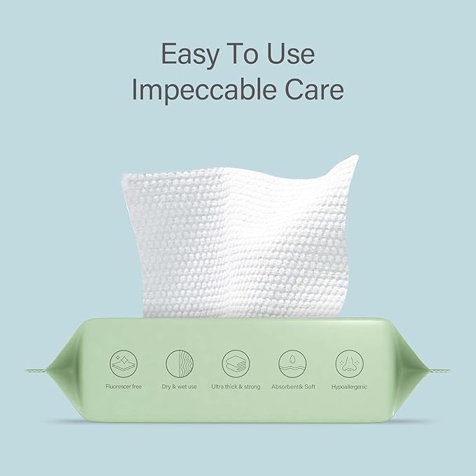 Unifree Facial Towel l Disposable Dry Wipes l 4 -pack Value Pack, 240 Count Towel,Absorbent,Reusable, Soft, Comfort Skincare