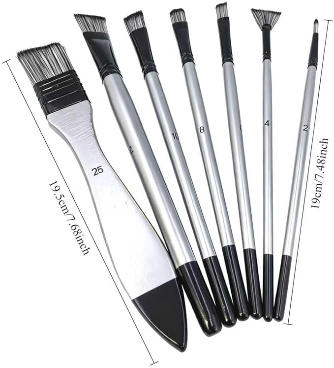 CPLAGYUEWZ Paint Brushes Set, 1 Pack 7 Pcs Round-Pointed Tip Nylon Hair Artist Acrylic Paint Brushes for Acrylic Painting Oil Watercolor, Face Nail Art, Canvas, Miniature Detailing & Rock Painting