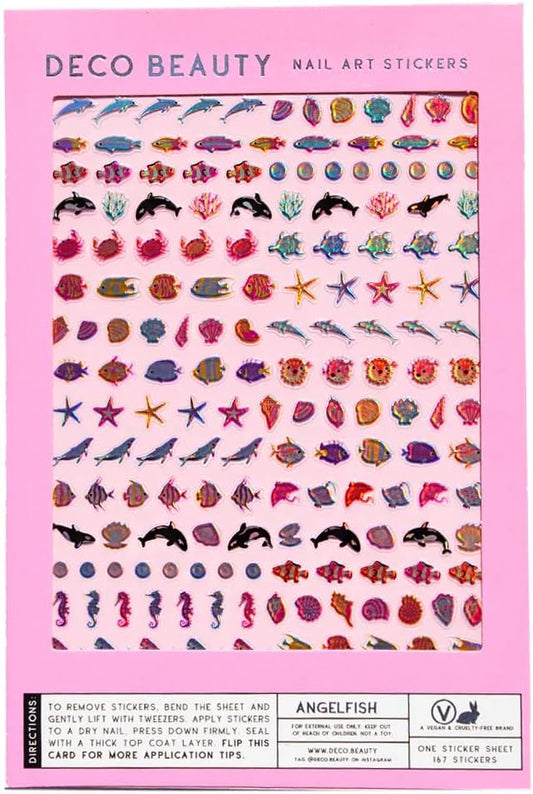 Deco Beauty Angelfish -Super Thin & Easy-to-Apply Nail Art with The Cutest Designs-Durable & Long-Lasting Nail Art Stickers and Decals for Women, for DIY at-Home Manicures & Salon-Quality Nails