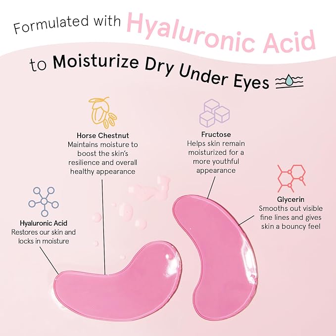 grace & stella Award Winning Under Eye Mask - Christmas Gifts for Teens, Self Care Gifts for Women, Reduce Dark Circles, Puffy Eyes, Undereye Bags, Wrinkles, Under Eye Patches - Vegan (24 Pairs, Pink)