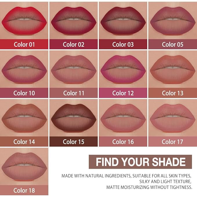 evpct Mauve Gradient Matte Lipstick Lip Liner Crayon Combo Pencil Set for Women Long Lasting Waterproof, Mauve Red Matte Cream Lip Liner and Lipstick Combo Makeup, Flawless Gradual Ombre Effect