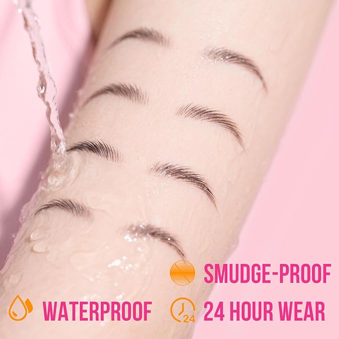 iMethod Curved Eyebrow Pen and Brow Gel - Eyebrow Pencils for Women with Hair Like Strokes, Eyebrow Makeup for All-Day Defined, Waterproof, Smudge-proof, Brown and 2 Count Brow Gel Clear