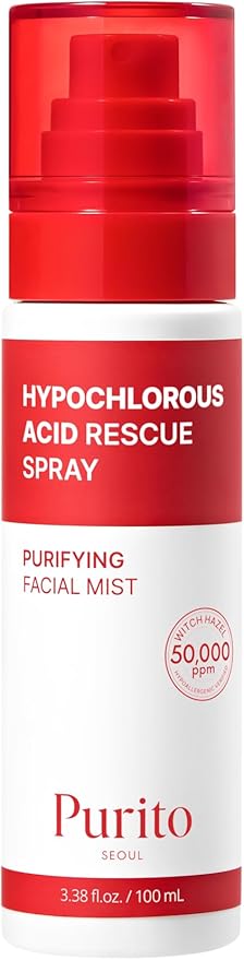 PURITO Hypochlorous Acid Facial Spray | Witch Hazel 5% + Forest Breeze | HOCl Facial Mist for Sensitive, Redness-Prone Skin | Refreshing Toner Mist | Korean Skincare, 100mL / 3.38 fl.oz