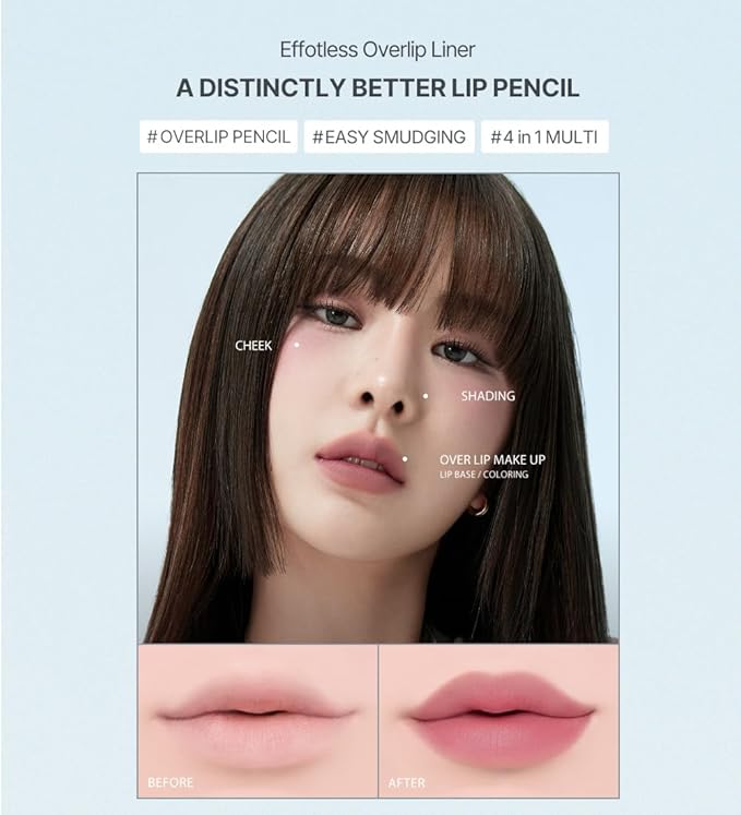 Heart Percent Dote On Mood Lip Liner Pencil, Long-Lasting Creamy Lip Crayon Smooth Lipliner Retractable Lipstick Overlip Line Color 0.8g, #18. Fig Rose