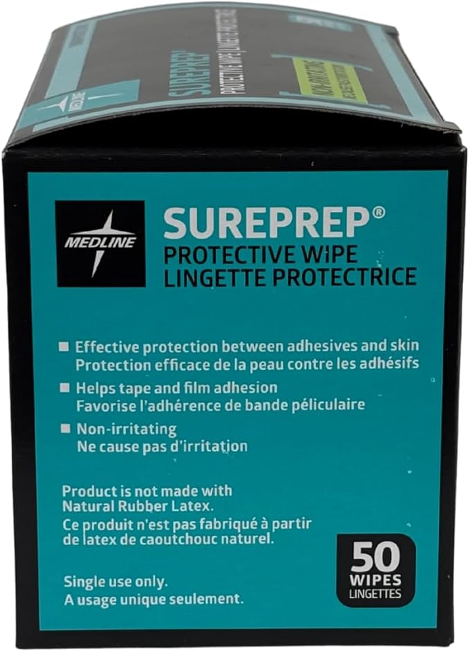 Medline SurePrep Skin Protective Barrier, Wipe - Premium Quality Medical Supplies for Skin Care and Protection, Pack of 50