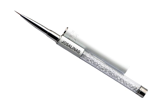 JOSALINAS Nail Brushes Art Pen 2PCS, Gel Polish Painting Tools with Nail Extension Gel Builder, Salon at Home DIY Manicure (White-Liner#7mm)