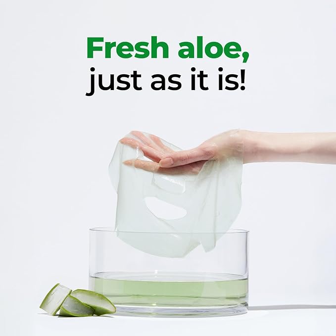 Cure Aloe Vera Gel with 90.52% Leaf Juice Bundle with Phyto Green Ampoule Sheet Mask Korean Skincare Duo