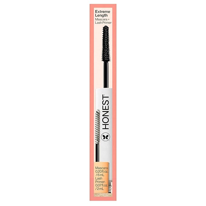 Honest Beauty 2-in-1 Extreme Length Mascara, Lash Primer, 3-Pack, Cruelty-Free, Safe for Sensitive Eyes, 0.27 fl oz each (pack of 3)