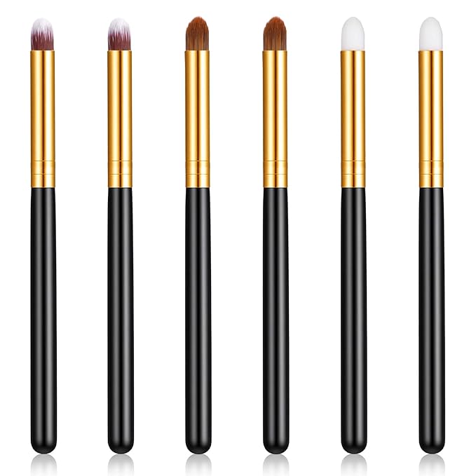 6 Pcs Small Pencil Eyeshadow Brush Eye Makeup Brush Set Round Concealer Eyeshadow Brushs Blending Makeup Tool Reusable for Eyeshadows Eyebrow