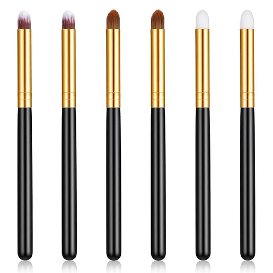 6 Pcs Small Pencil Eyeshadow Brush Eye Makeup Brush Set Round Concealer Eyeshadow Brushs Blending Makeup Tool Reusable for Eyeshadows Eyebrow
