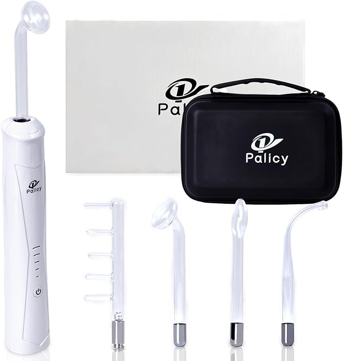 Wireless Lift Wand Professional High Frequency Facial Wand Machine Includes 4 Electrodes,Therapy Wand - Xenon Gas Diminish Wrinkles, Scars, Dark Circles, Breakthrough Device for Beauty (White)