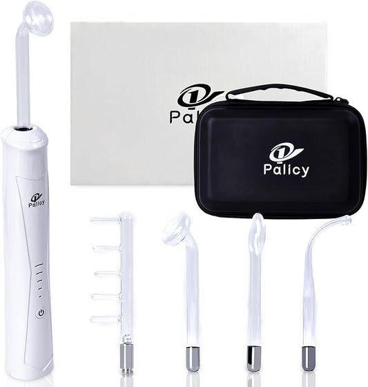 Wireless Lift Wand Professional High Frequency Facial Wand Machine Includes 4 Electrodes,Therapy Wand - Xenon Gas Diminish Wrinkles, Scars, Dark Circles, Breakthrough Device for Beauty (White)