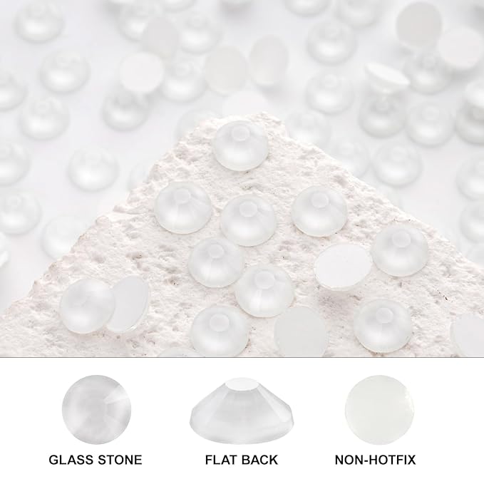 Novani 3000 Pieces Flatback Rhinestones Glass Round Gems Neon-White Crystals for Nail Art DIY Crafts Clothes Shoes,SS20,4.6-4.8mm