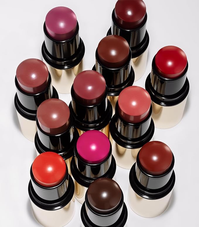 MAKE Beauty Heat Stroke Cream Blush Stick for Cheeks with Natural Hydrating Dewy Finish. Creamy Gel Blush Balm - Shade Flare, Warm Rose Cheek Tint