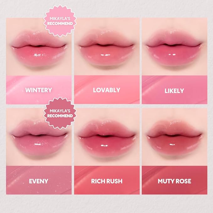 TIRTIR [*Mini Size Waterism Tinted Lip Gloss #25 Nutty Pink, 0.06 Fl Oz – Kiss Ready Lipgloss, 12H Long Lasting Non Sticky Natural Tinted Glow Korean Multiuse Cheek and Lip Tint for Women gift