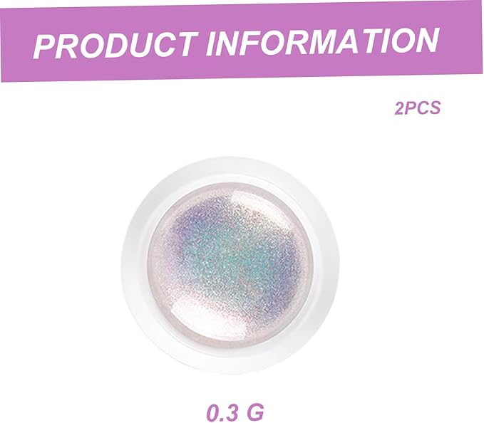 Mermaid Chrome Nail Powder, 2PCS 0.3g Nail Chrome Powder, Kit with Sponge Stick, DIY Pearl for Gel Polish Art Decoration