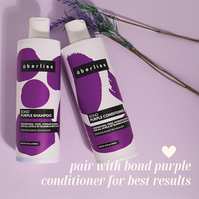 UBERLISS Bond Purple Shampoo for Blondes 10oz - Hair Toner for Blonde Hair - Purple Toner for Brassy Hair - Hydrating & Moisturizing - Sulfate Free - Vegan