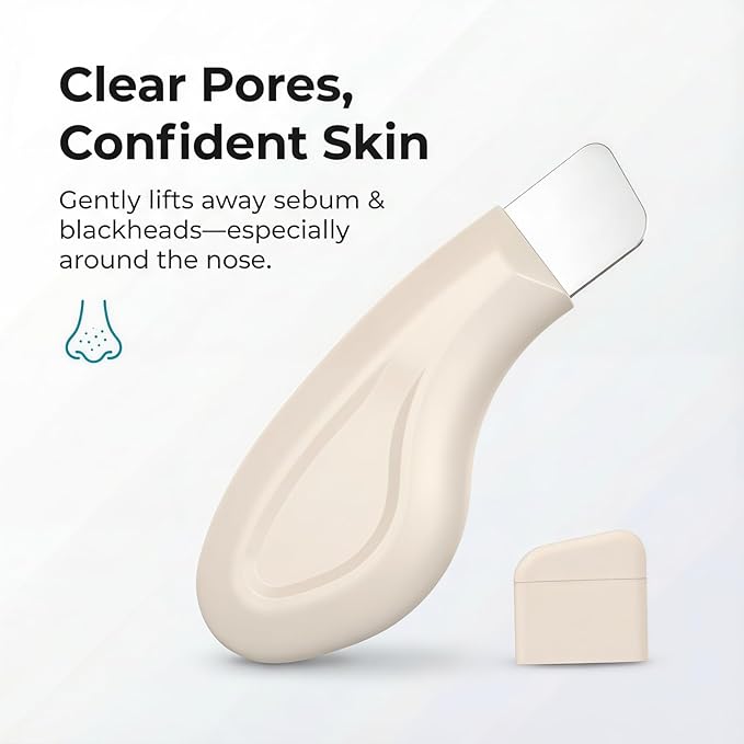 Sookga Blackhead Remover Tool, Silicone Face Scraper for Deep Cleansing, Skin Scrubber Face Spatula, Nose Blackhead Remover, Skin Care Tool for Men and Women (Beige)