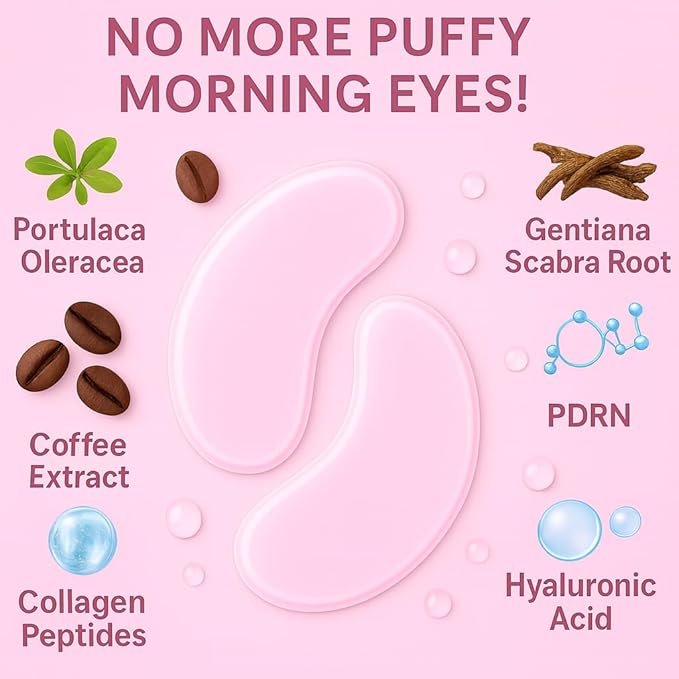 Instalift PDRN & Collagen Eye Patches, Under Eye Patches for Puffy Eyes and Dark Circles & Fine Lines, with Niacinamide, Hydrolyzed Collagen, Deep Moisturizing ＆ Soothing Eye Mask, 16 Pairs