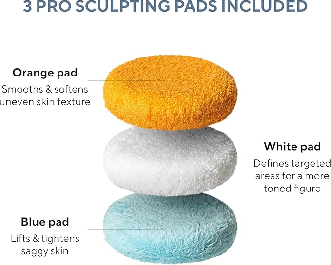Vibro Sculpt Body Sculpting Machine and Cellulite Massager. Skin Firming & Lymphatic Drainage Body Contouring Device for at-Home Tightening & Toning – Interchangeable Pads & Vitamin C Oil Included